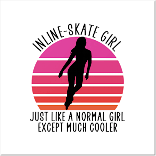 Inline skate girl Posters and Art